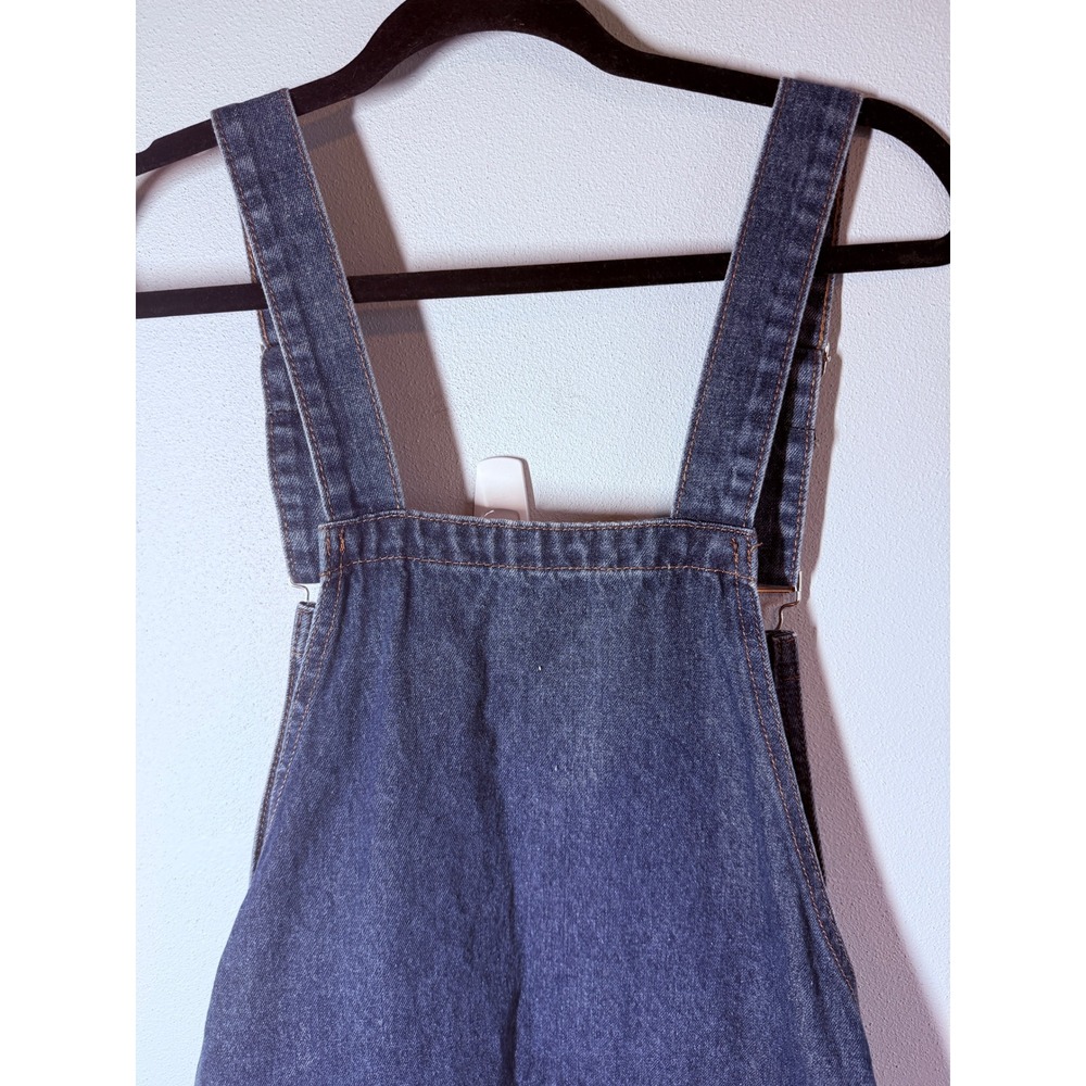 Misslook Womens Denim Overalls 3XL Painted Floral Wide Leg Boho Artsy Retro - Picture 9 of 15